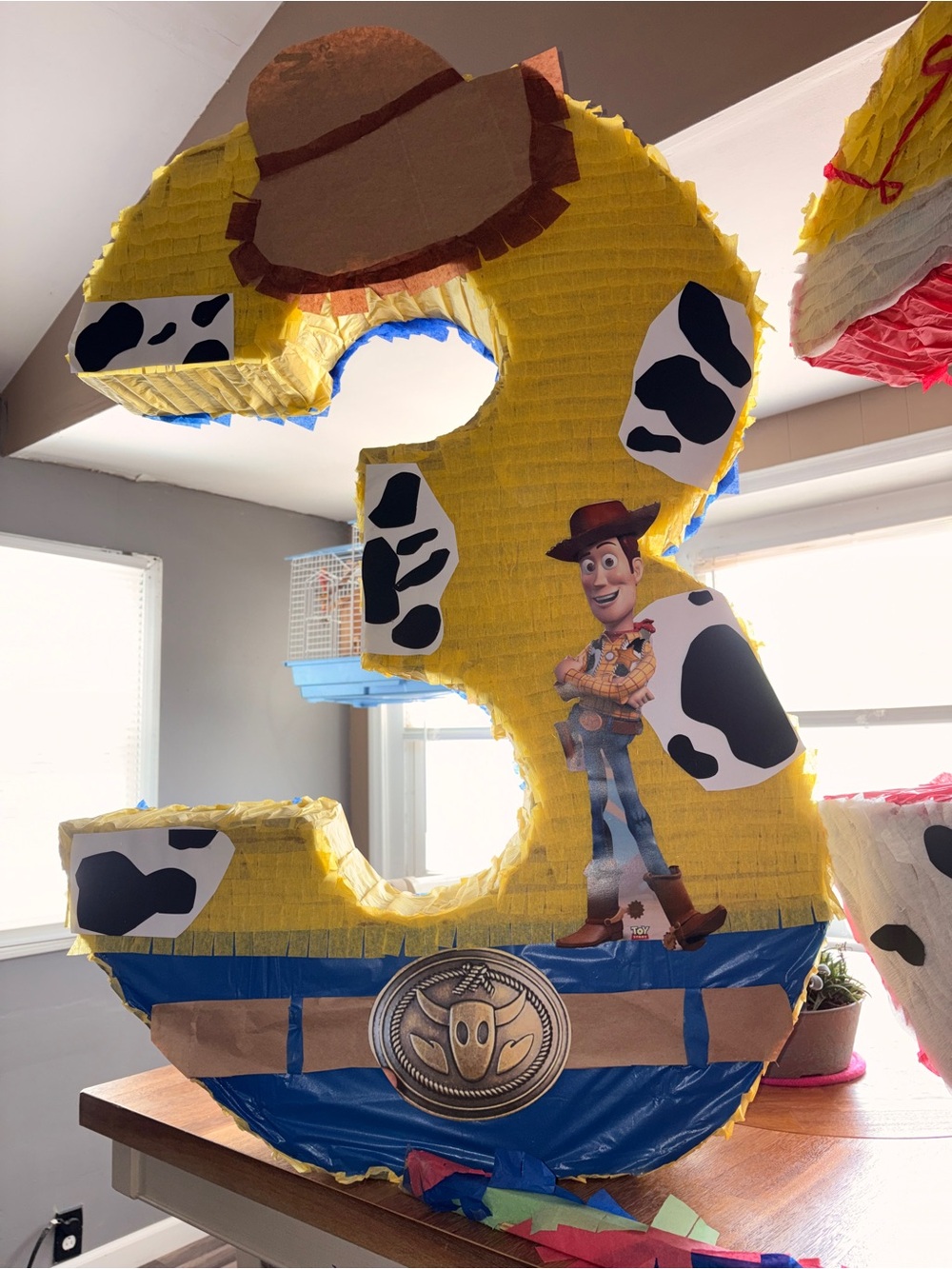 Toy Story Woody Yellow Number 3 Party Piñata - Woody Theme